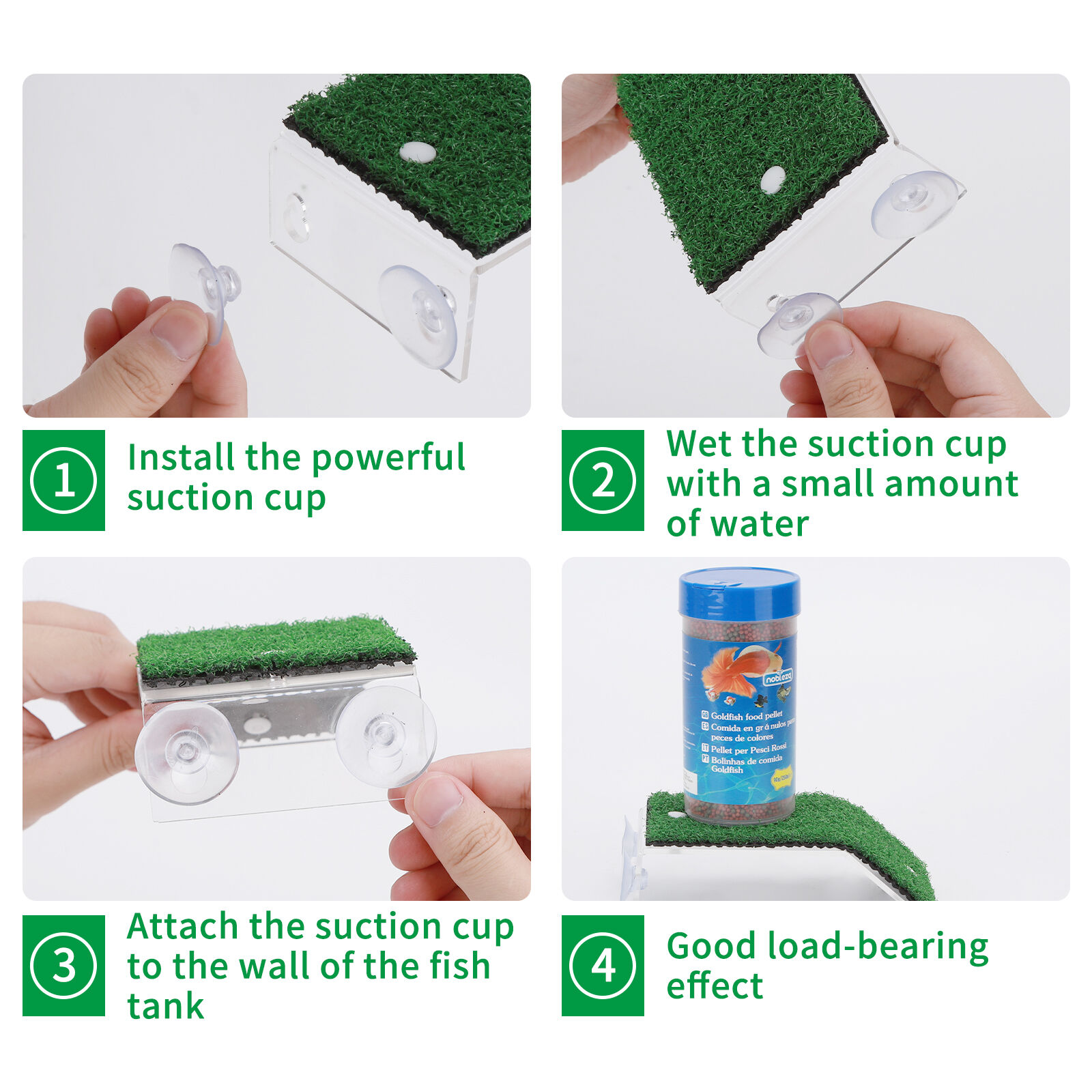 Nobleza - Plataforma Tortugas, Verde realista C&eacute;sped Tortugas Basking Plataforma con Ventosas, para Tortuga o Reptil, L20*W21CM, , large Imagen numero 10