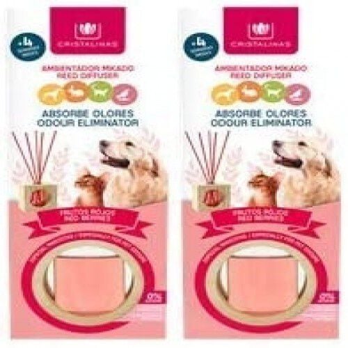 Cristalinas ambientador pack 2 absorbe olores frutos rojos de mascotas