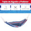 Outsunny Hamaca de Algodón para Jardín 210x150 cm Hamaca Colgante Portátil Carga Máx. 180 kg para Acampar Piscina Camping Rayas Azul y Rojo, , large indicador imagen numero 5