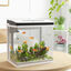 PawHut Acuario de Cristal de 28L Pecera Pequeña con Sistema de Filtro Iluminación LED Bomba de Agua 38x26x39,5 cm Blanco, , large indicador imagen numero 2