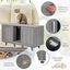 COSTWAY Cajas de Arena para Gatos, Casa de Baño Oculto para Mascota con 2 Puertas, Arenero Cubierto con Entrada Sinuosa y Tablero Rascador, Mesa Auxiliar para Gatos 120 x 52 x 65 cm (Gris Oscuro), , large indicador imagen numero 5