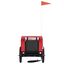 vidaXL Remolque de bicicleta para perros hierro tela Oxford rojo negro, , large indicador imagen numero 2