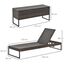 Outsunny Conjunto de 2 Tumbonas de Jard&iacute;n con Cojines Acolchados Rat&aacute;n con Mesa Auxiliar para Piscina o Terraza Carga 160 kg 195x60x86 cm Acero Marr&oacute;n, , large indicador imagen numero 3