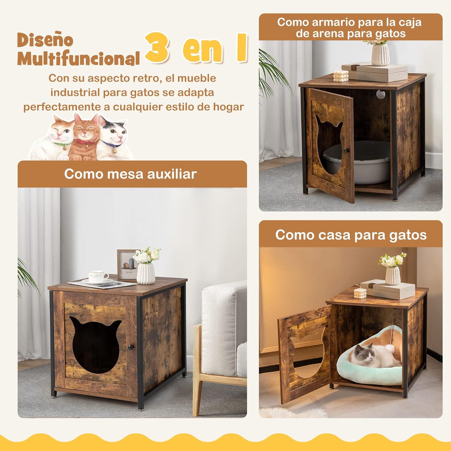 COSTWAY Mueble Arenero para Gatos thumbnail