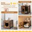 COSTWAY Mueble Arenero Gatos, Mueble Arenero para Gatos Baño Privado para Gatos con Entrada, Lavabo Oculto para Gato con Puerta, Estructura Metálica Interior Decorativa para Gatos Grandes & Pequeños, , large indicador imagen numero 3