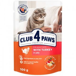 Club 4 Paws Pienso húmedo para gatos Pavo en gelatina
