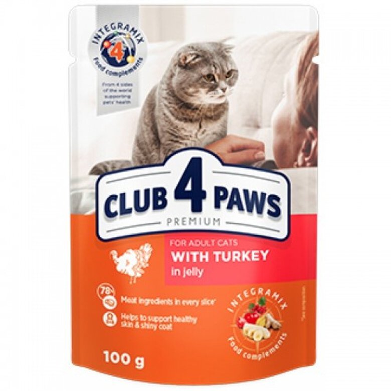 Club 4 Paws Pienso húmedo para gatos Pavo en gelatina, , large image number null