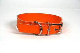LGMCAN Collar de Piel Naranja con Corazones para perros