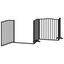 vidaXL Puerta para perros plegable 4 paneles madera álamo negra 320 cm, , large indicador imagen numero 4