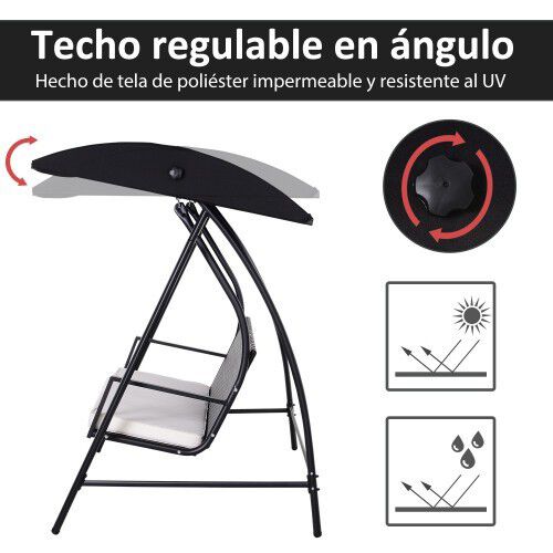Columpio tipo mecedora Outsunny para jardin color Ratan, , large Imagen numero 5