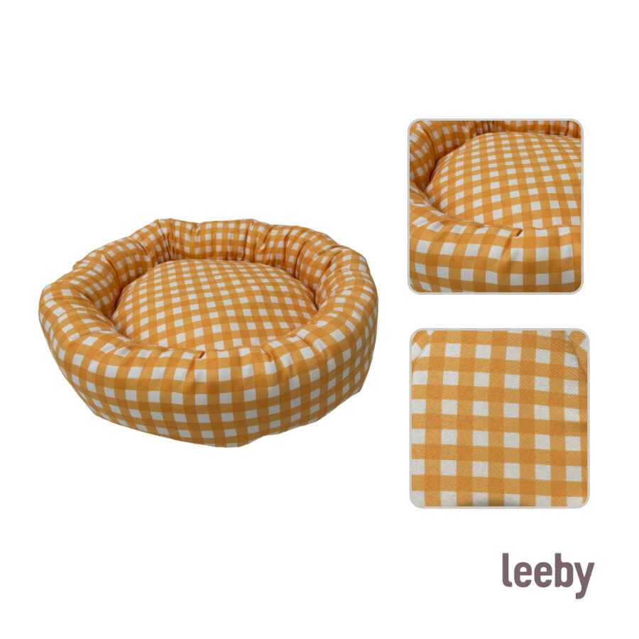 Leeby Cama Donut Vichy Naranja para gatos, , large Imagen numero 5