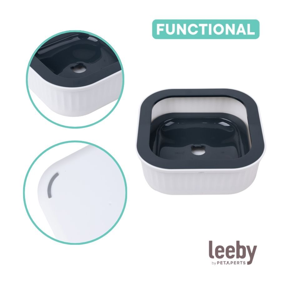 Leeby Dispensador Agua Anti Salpicaduras Blanco para perros, , large Imagen numero 3