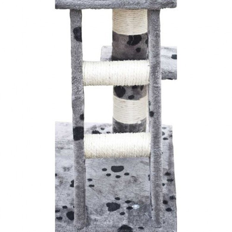 Rascador de felpa gimnasio para gatos color Gris Huellas, , large image number null