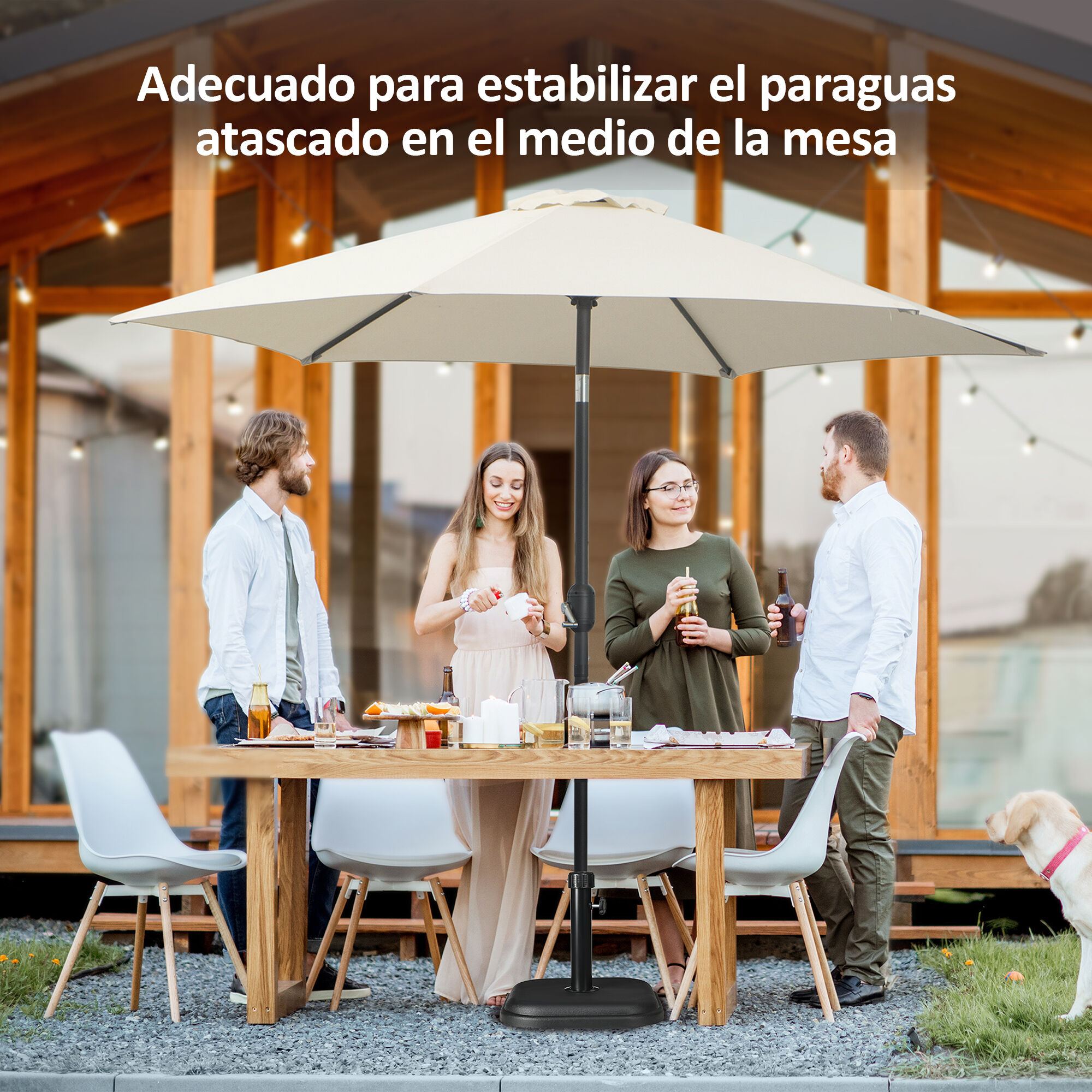 Outsunny Base de Sombrilla Negro, , large Imagen numero 4