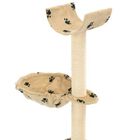 Rascador para gatos con poste de sisal color Beige huellas, , large image number null