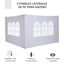 Outsunny 2 Paredes Parte Laterales para Carpa 3x3m 3x6m Lado Parasol de Gazebo Impermeable con Ventanas Medidas 293x193cm Blanco, , large indicador imagen numero 4