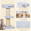 PawHut Árbol Rascador para Gatos Altura 91 cm Árbol para Gatos Torre para Gatos de 3 Niveles con Nido Plataforma y Poste de Sisal 45x45x91 cm Azul Claro, , large indicador imagen numero 5