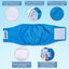 Nobleza 3x Pañales para Perros Macho Lavables, Reutilizable Bragas Incontinencia Higiénicas, Mascotas Sanitarios Pañal para Perro Absorbentes (S Cintura 23-30cm, Paquete de 3, Gris, Negro y Azul), , large indicador imagen numero 4