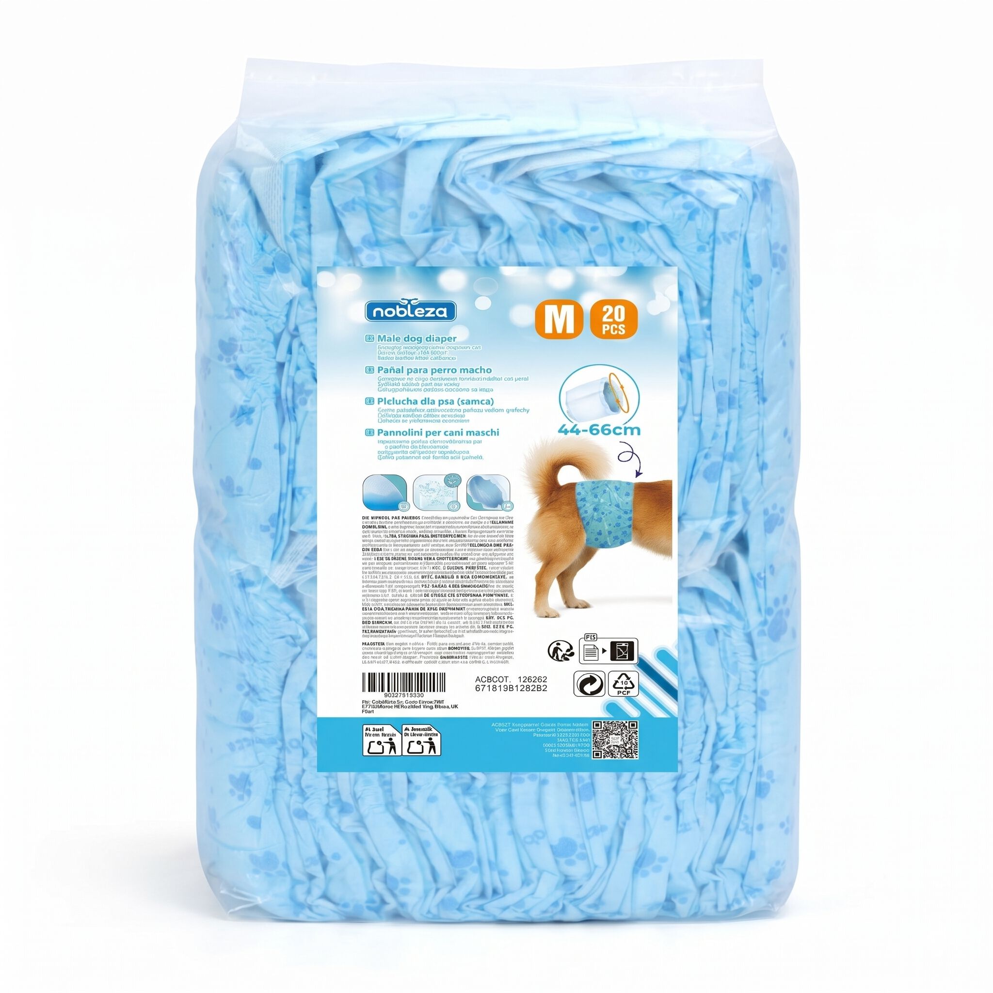 Nobleza 20 Unidades Pa&ntilde;ales Perro Macho Desechables, , large Imagen numero 6