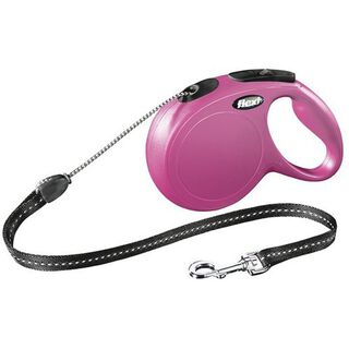 Correa Flexi clásica de cuerda para perros color Rosa