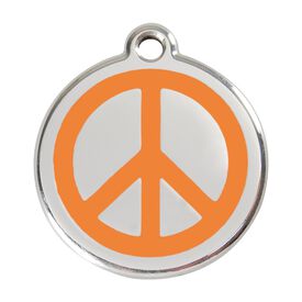 Red Dingo Placa identificativa Acero Inoxidable Esmalte Paz Naranja para perros