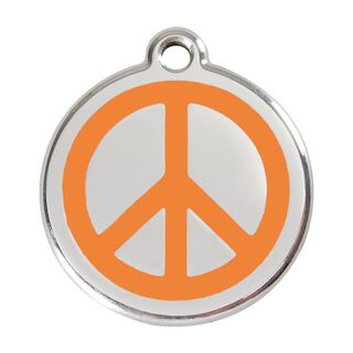Red Dingo Placa identificativa Acero Inoxidable Esmalte Paz Naranja para perros