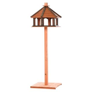 PawHut Comedero De Madera Con Forma De Casa para pájaros