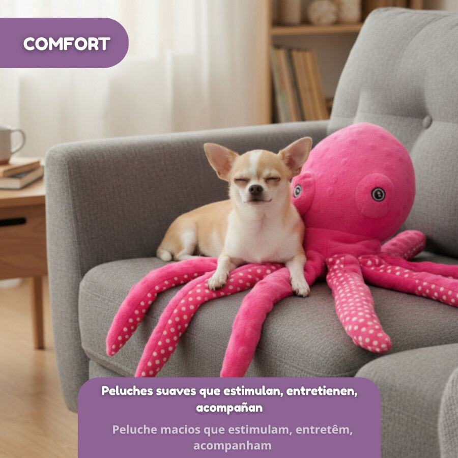 Tootoy! Pulpo de Peluche con Sonido Rosa para perros, , large Imagen numero 5