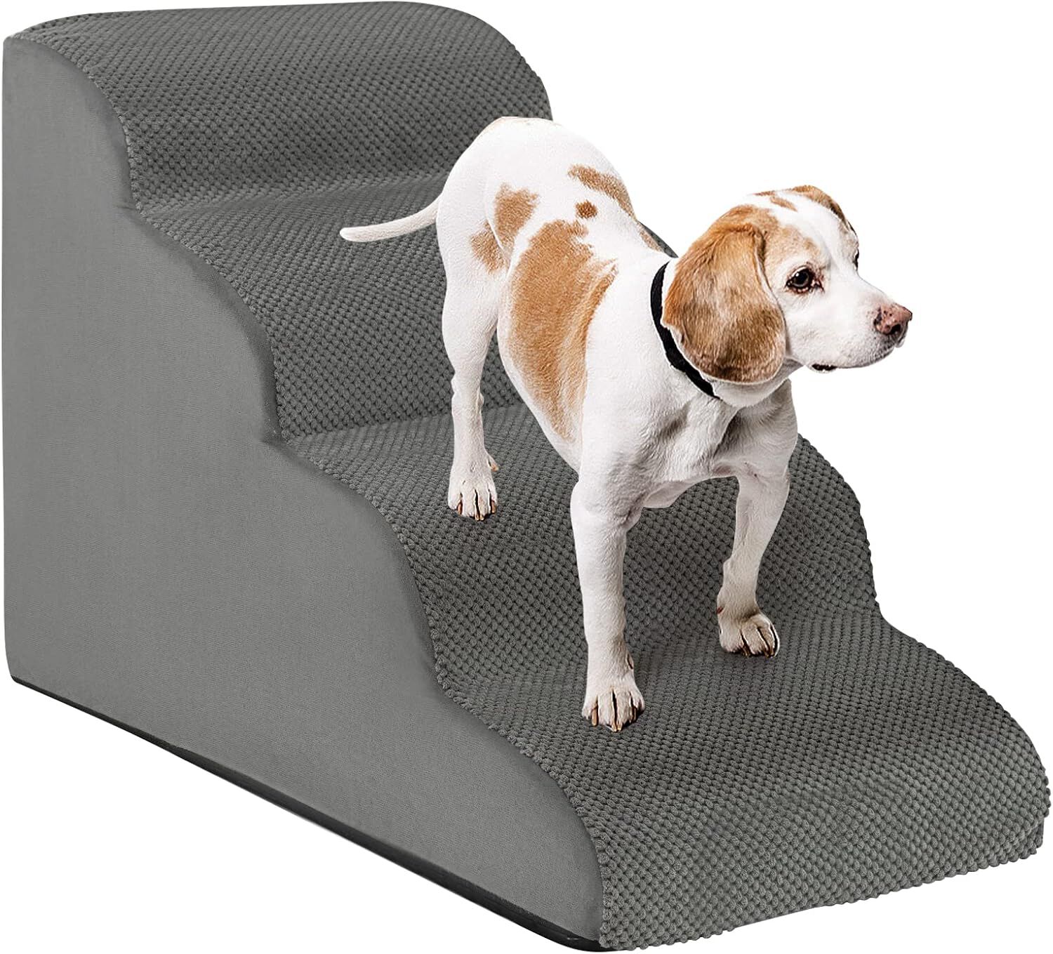 COSTWAY Rampa para Perros de Espuma de 4 Niveles, Escalera para Mascotas con Funda Lavable, Escala para Perros con Huellas de Silicona, Pelda&ntilde;os Antideslizantes para Perros para Sof&aacute;s Altos, , large Imagen numero 1