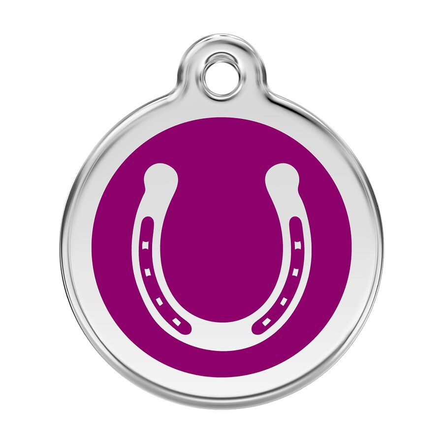 Placa identificativa Acero Inoxidable Esmalte Herradura Morado para perros, , large Imagen numero 1