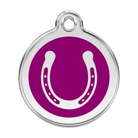 Red dingo Placa identificativa Acero Inoxidable Esmalte Herradura Morado para perros
