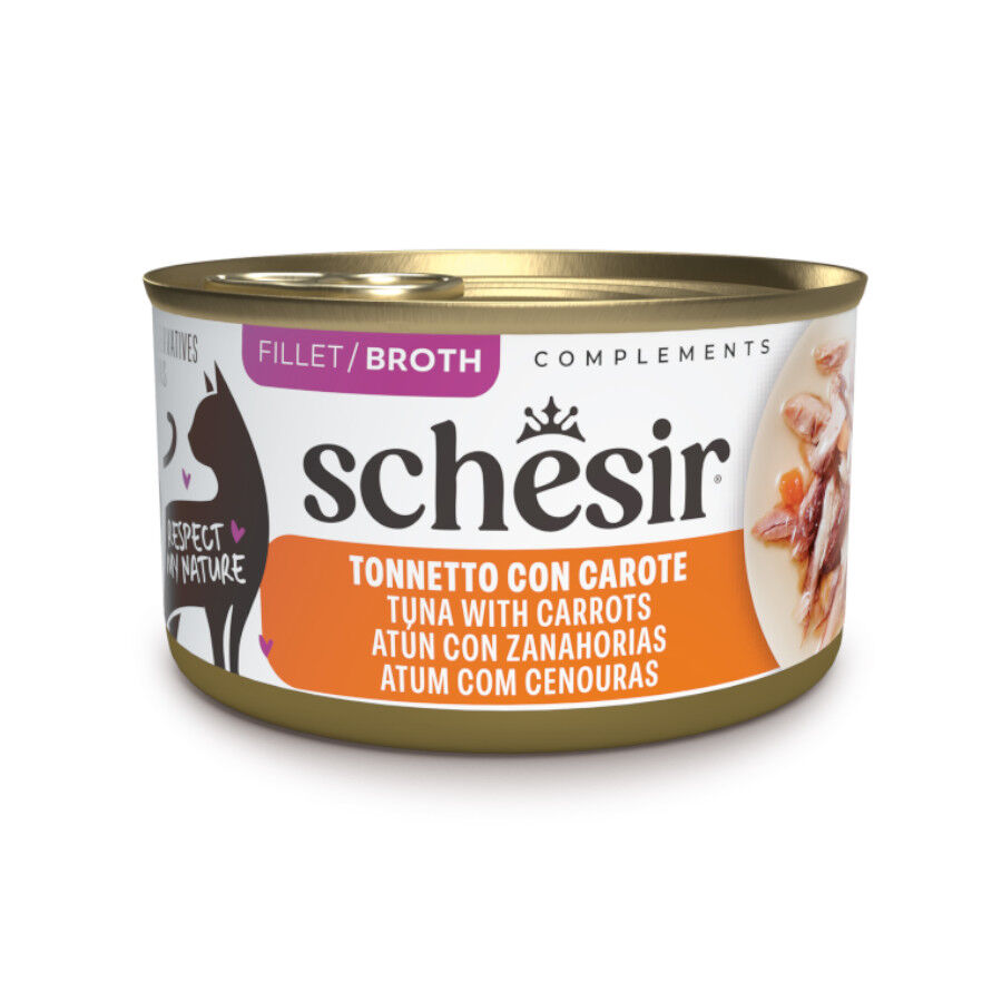 70 g Schesir Lata At&uacute;n con Zanahoria Filete para gatos, , large Imagen numero 1