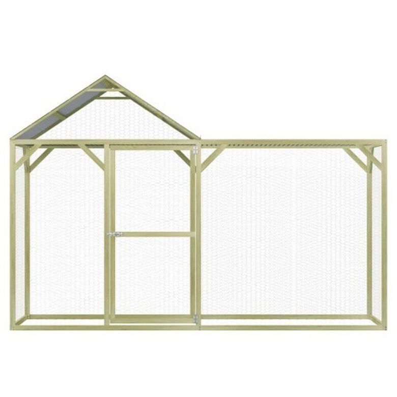 Gallinero de madera con toldo color Plateado/Verde thumbnail