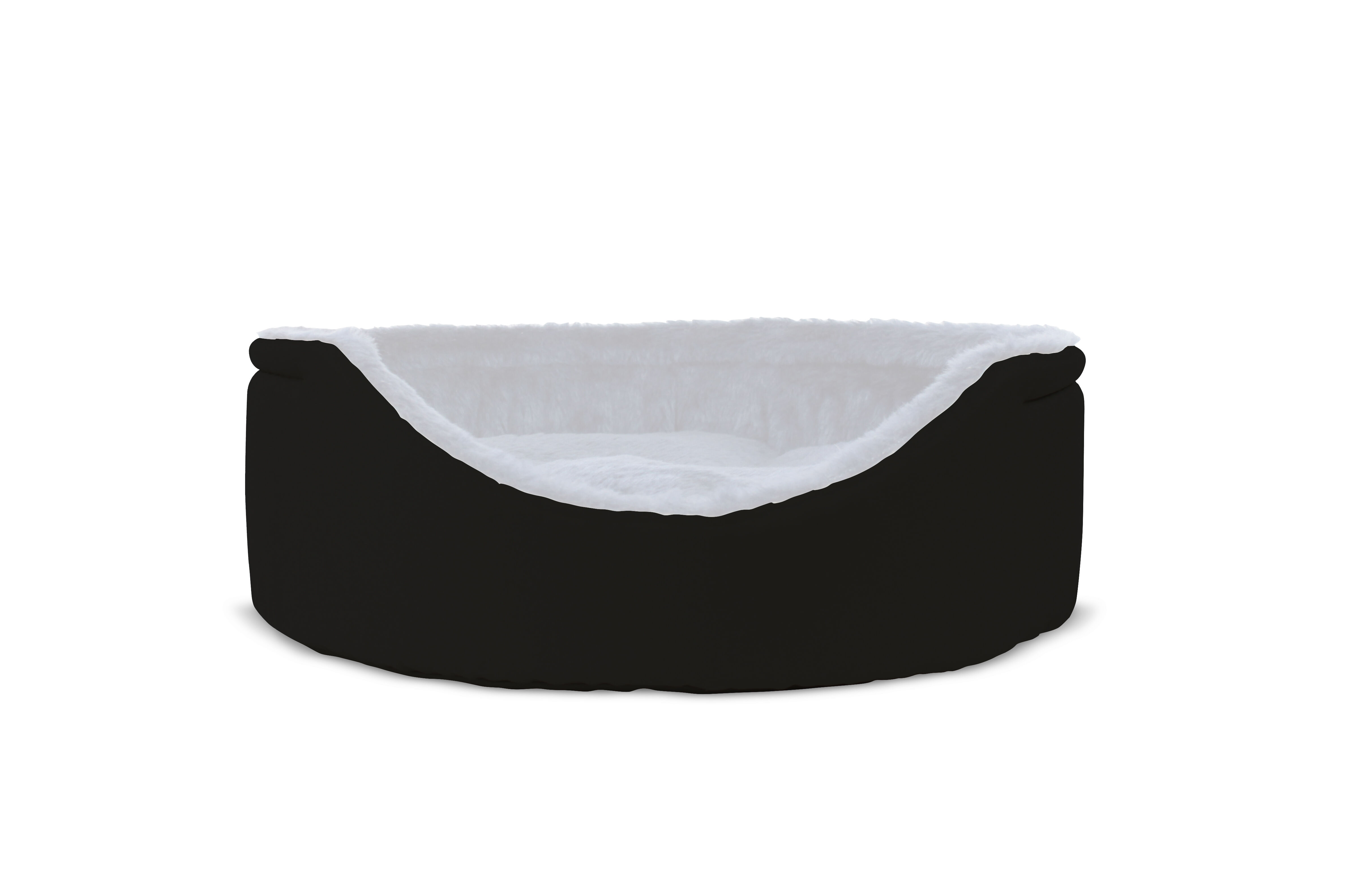 Gauty Cama Redonda para Perros y Gatos  Tela Impermeable y pelo - Negro y blanco, , large Imagen numero 1