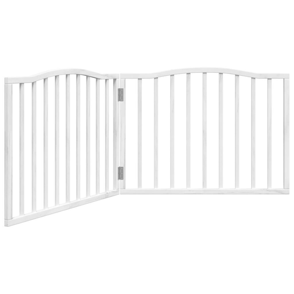 vidaXL Puerta para perros plegable 2 paneles madera &aacute;lamo blanca 160cm, , large Imagen numero 6