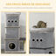 PawHut Barril Rascador para Gatos de 3 Niveles Altura 102 cm Torre para Gatos con Caseta de Fieltro Desmontable Poste de Sisal Cama y Bola de Juguete 60x40x102 cm Gris, , large indicador imagen numero 5