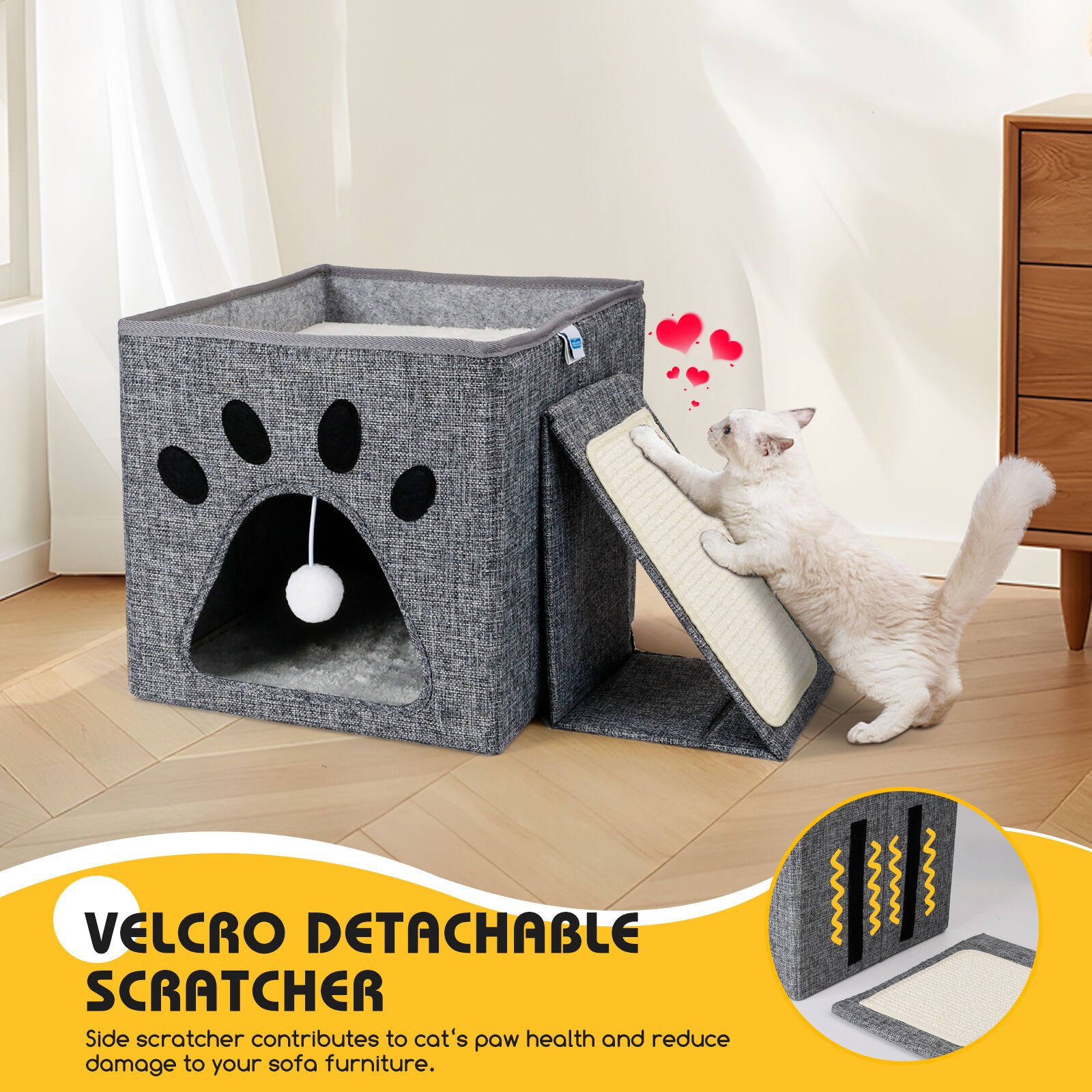 Nobleza Cueva Plegable gris para Gatos thumbnail