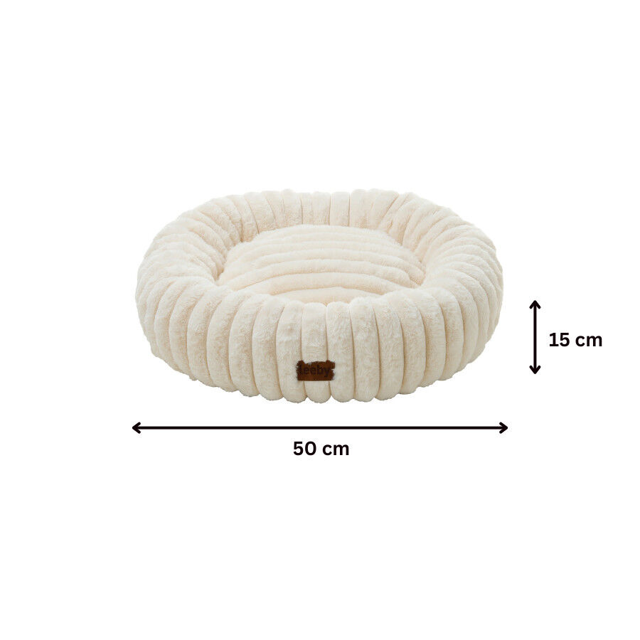 Leeby Sof&aacute; Donut Corduroy Crema para gatos, , large Imagen numero 4