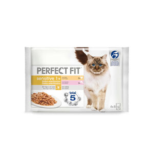 Perfect Fit Adult Sensitive Sterelized Pollo y Salmón sobre en salsa para gatos