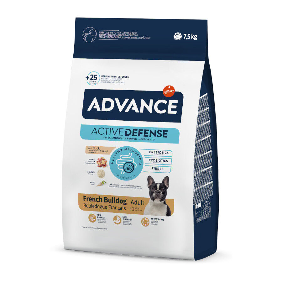 Advance Bulldog Francés Active Defense Pato y Arroz pienso para perros thumbnail