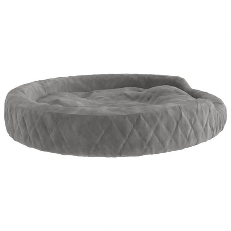 Vidaxl cama redonda acolchada gris claro para perros, , large image number null
