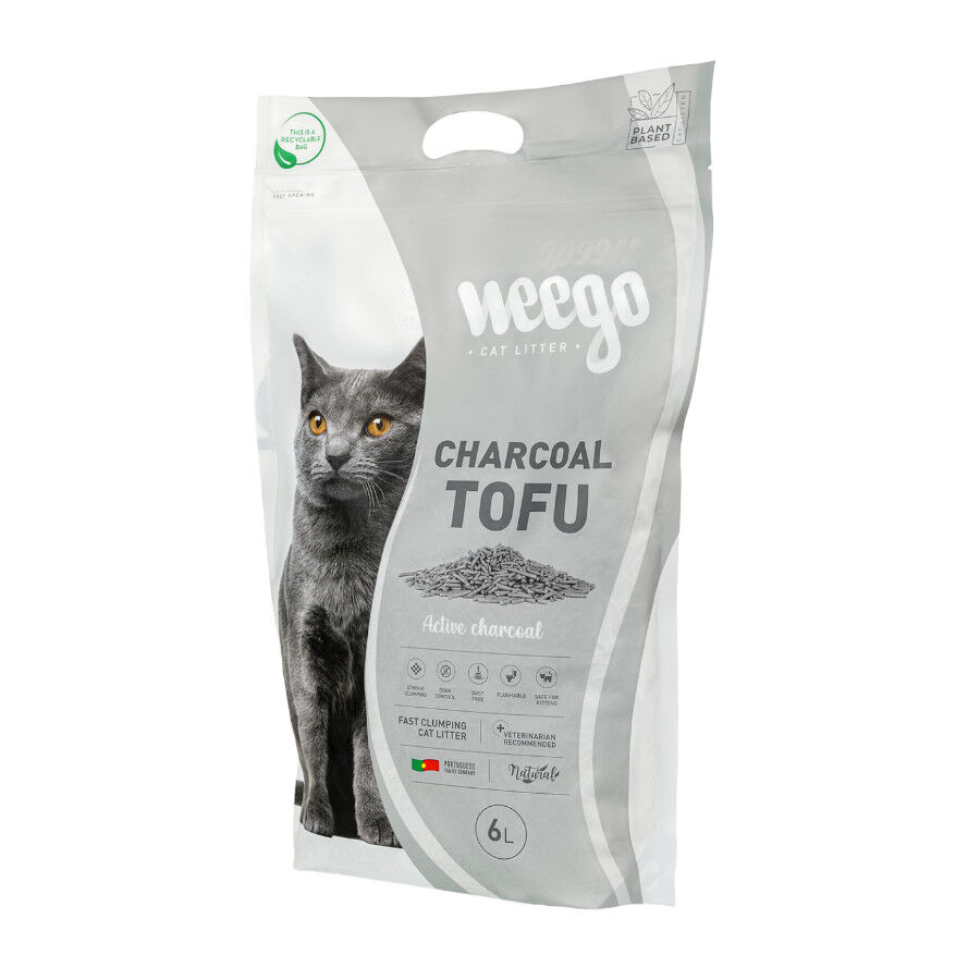 Weego Charcoal Tofu arena aglomerante para gatos, , large Imagen numero 1