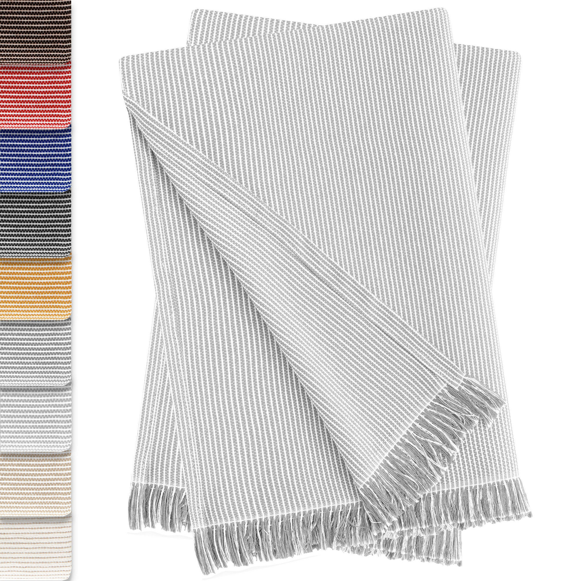 Pack de 2 Plaid Paul Colchas Multiusos 230 x 260 cm Gris Claro, , large Imagen numero 1