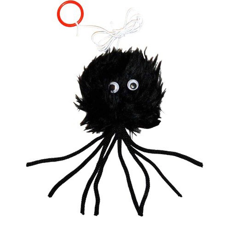Araña negra de juguete con catnip para gatos, , large image number null