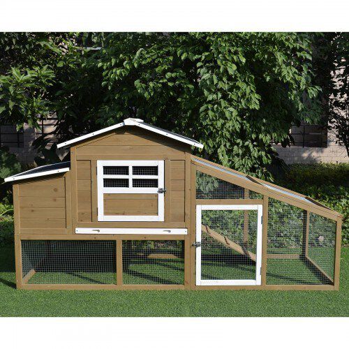 Gallinero exterior PawHut de madera color Marrón/Negro thumbnail