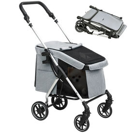 PawHut Cochecito para Perros Gris Claro
