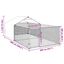 vidaXL Caseta perros exterior con corral 4x3x1,9 m acero galvanizado, , large indicador imagen numero 50