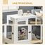 PawHut Jaula para Perros de Madera Superficie Mesa de Centro 94x60x71,5 cm Estilo Mueble con 2 Puertas de Pestillo Cojín de Tela Oxford y Rejillas de Acero Blanco, , large indicador imagen numero 5