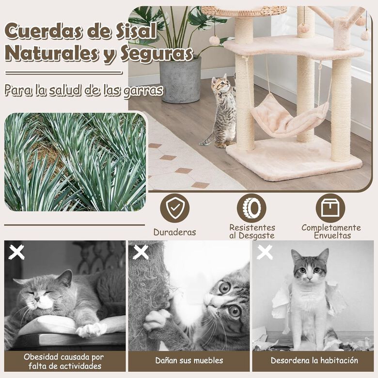 COSTWAY Torre con centro de actividades para Gatos thumbnail