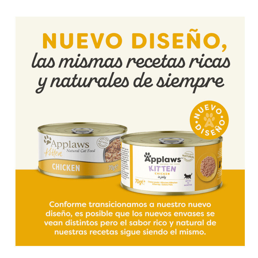 70 g Applaws Kitten Pollo en Gelatina lata para gatos, , large Imagen numero 2